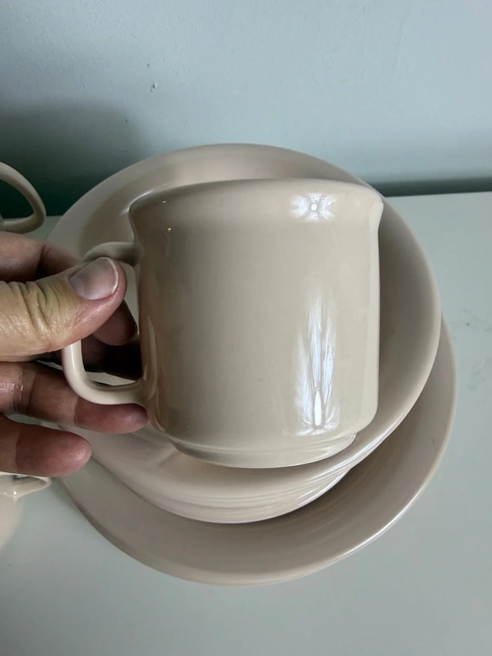 Vtg Tupperware Dinnerware Melamine 16-Piece Set Dusty Rose USA Plates Mugs Bowls